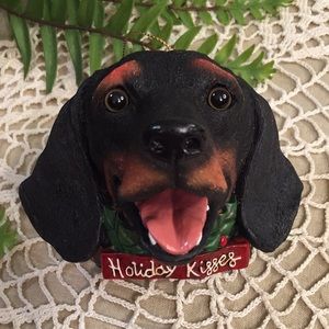 Dachshund Dog Christmas Ornament Holiday Kisses Resin NWT